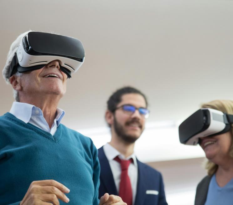 kobieta mężczyzna technologia okulary 3D