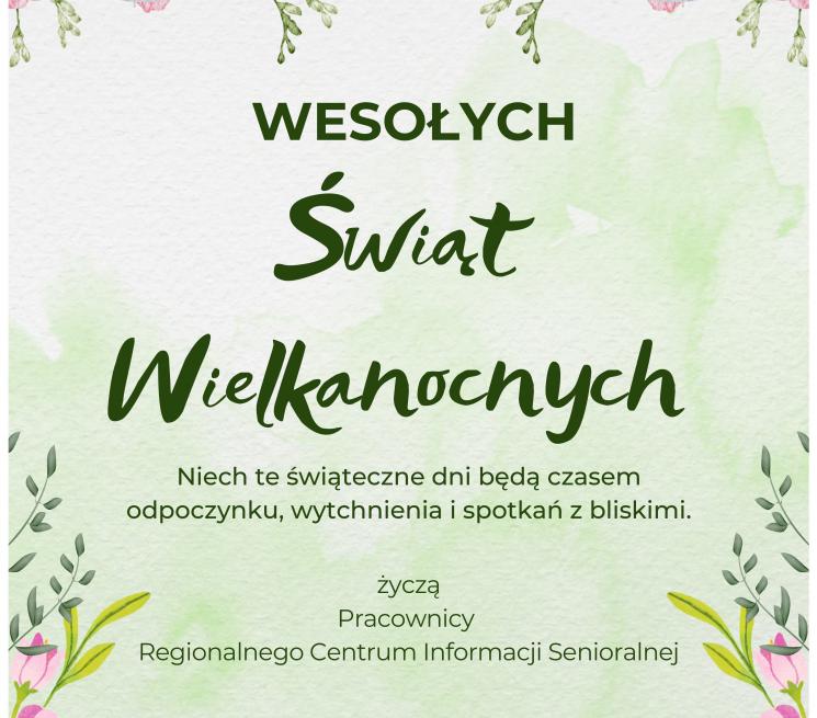 grafika życzenia świąteczne na tle ramki w pisanki i wiosenne kwiaty