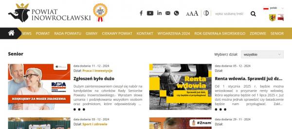 zdjęcie print screen strony internetowej elementy graficzne i tytuły arytkułów