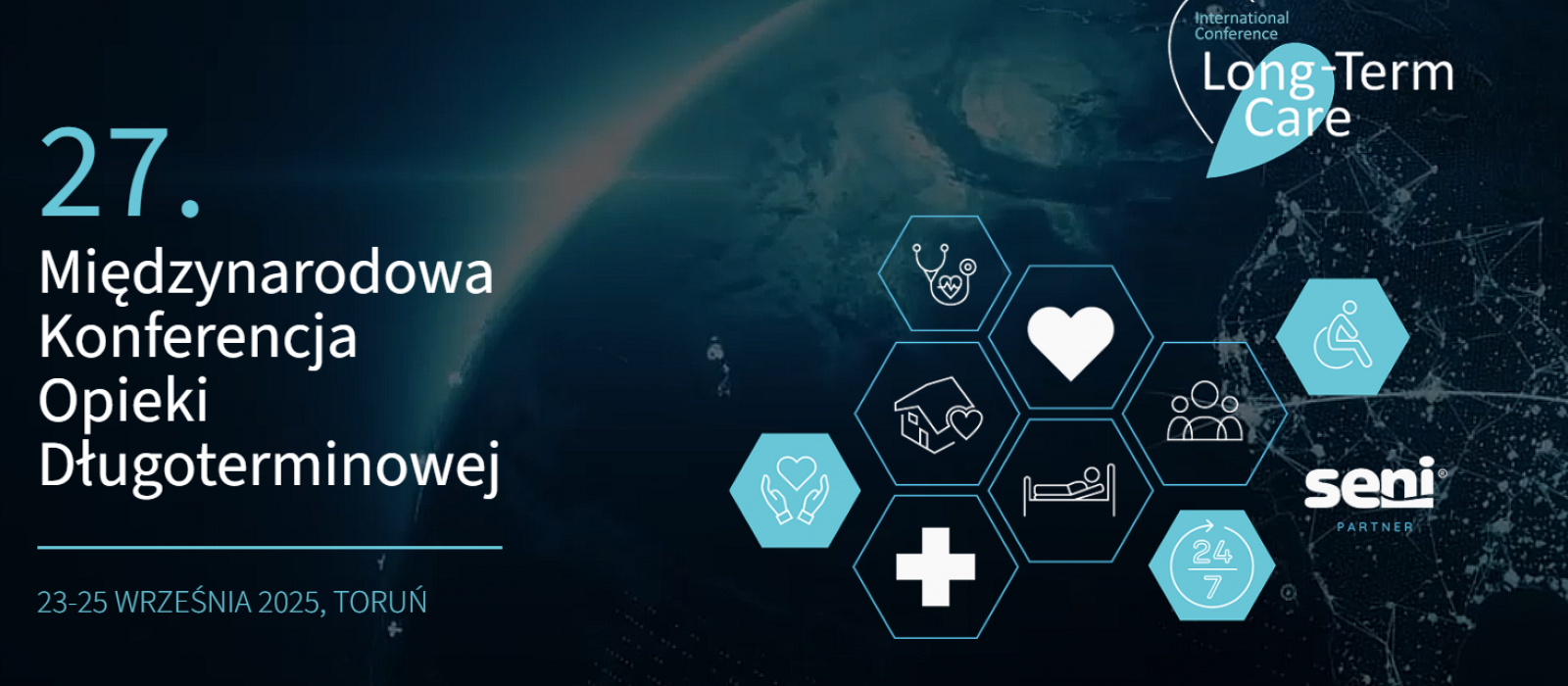grafika informacja o konferencji ikonki symbolizujące opiekę nad osobami niesamodzielnymi